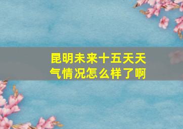 昆明未来十五天天气情况怎么样了啊