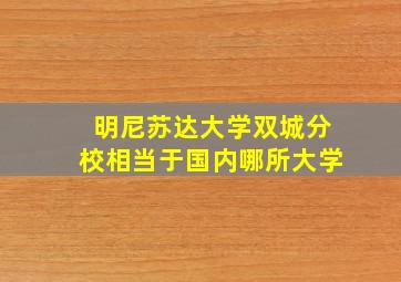 明尼苏达大学双城分校相当于国内哪所大学