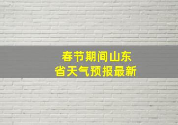 春节期间山东省天气预报最新