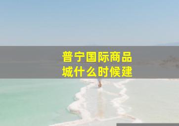 普宁国际商品城什么时候建