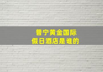 普宁黄金国际假日酒店是谁的