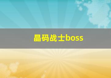 晶码战士boss