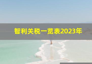 智利关税一览表2023年