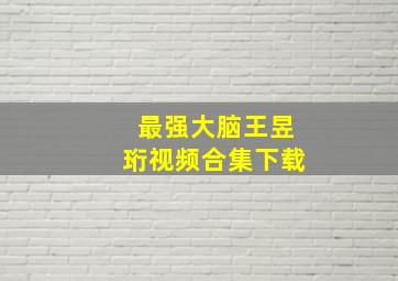 最强大脑王昱珩视频合集下载