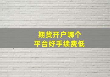 期货开户哪个平台好手续费低