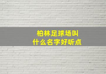 柏林足球场叫什么名字好听点