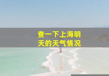 查一下上海明天的天气情况