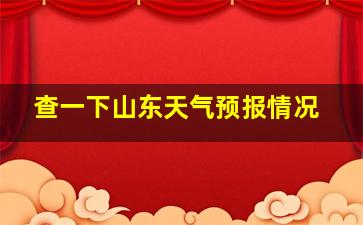 查一下山东天气预报情况