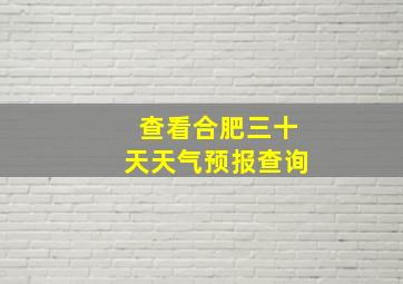 查看合肥三十天天气预报查询