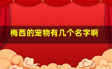 梅西的宠物有几个名字啊