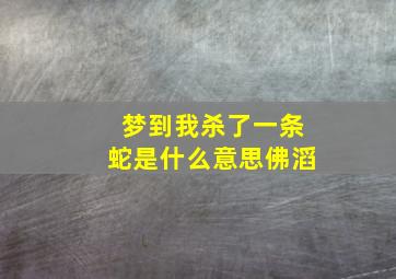 梦到我杀了一条蛇是什么意思佛滔