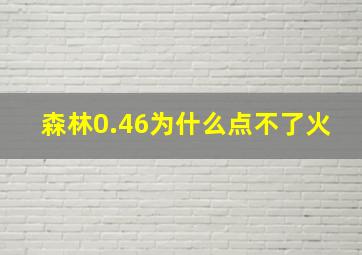 森林0.46为什么点不了火