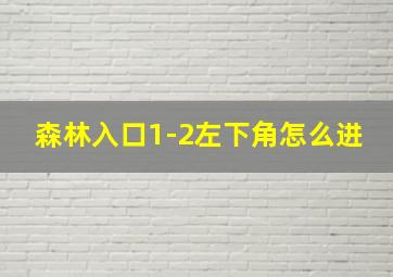 森林入口1-2左下角怎么进