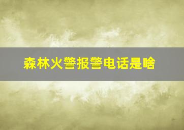 森林火警报警电话是啥