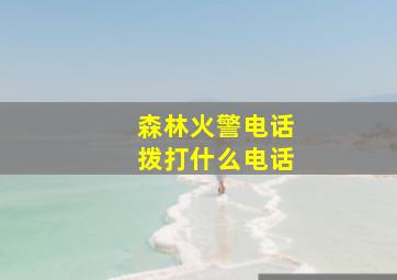 森林火警电话拨打什么电话