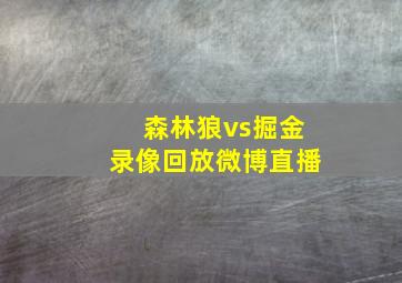 森林狼vs掘金录像回放微博直播