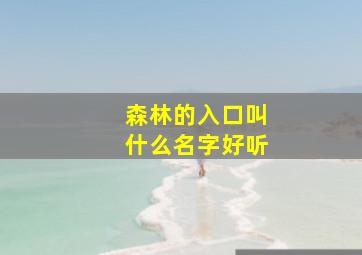 森林的入口叫什么名字好听