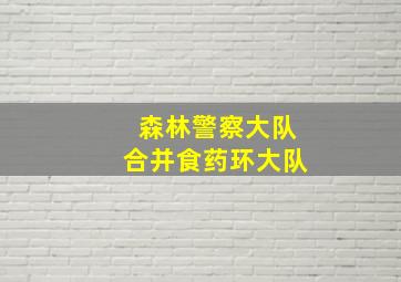 森林警察大队合并食药环大队