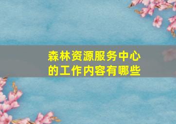 森林资源服务中心的工作内容有哪些