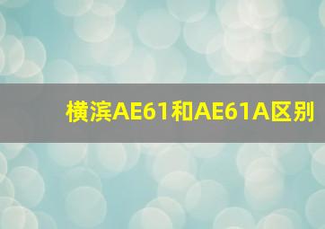 横滨AE61和AE61A区别