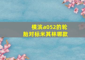 横滨a052的轮胎对标米其林哪款