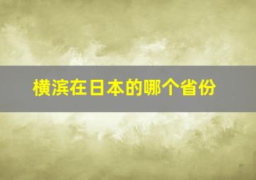 横滨在日本的哪个省份