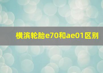 横滨轮胎e70和ae01区别