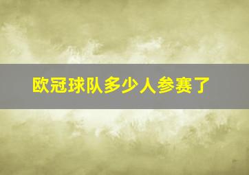 欧冠球队多少人参赛了