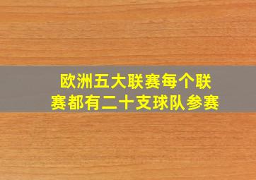 欧洲五大联赛每个联赛都有二十支球队参赛