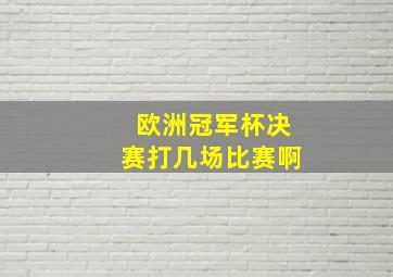 欧洲冠军杯决赛打几场比赛啊