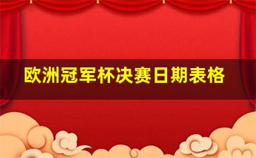 欧洲冠军杯决赛日期表格