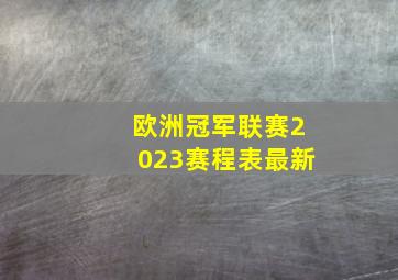 欧洲冠军联赛2023赛程表最新