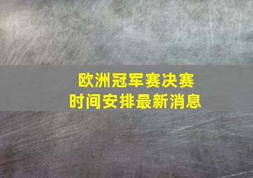 欧洲冠军赛决赛时间安排最新消息