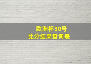 欧洲杯30号比分结果查询表