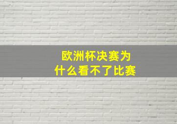 欧洲杯决赛为什么看不了比赛