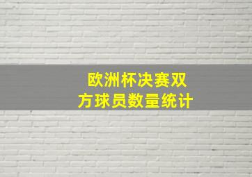 欧洲杯决赛双方球员数量统计