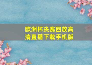 欧洲杯决赛回放高清直播下载手机版