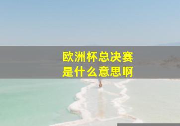 欧洲杯总决赛是什么意思啊