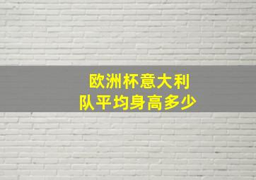 欧洲杯意大利队平均身高多少