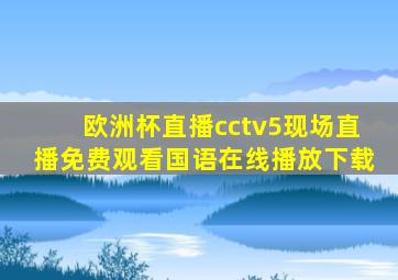 欧洲杯直播cctv5现场直播免费观看国语在线播放下载