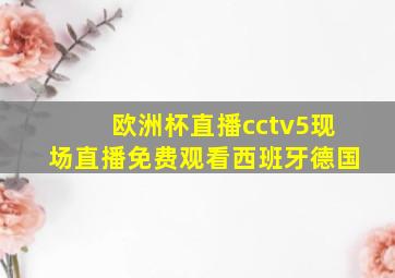 欧洲杯直播cctv5现场直播免费观看西班牙德国