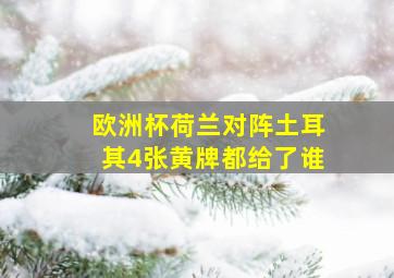 欧洲杯荷兰对阵土耳其4张黄牌都给了谁