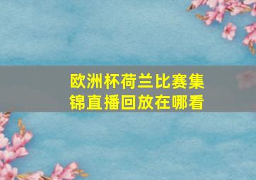 欧洲杯荷兰比赛集锦直播回放在哪看