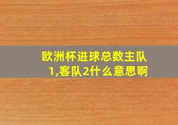 欧洲杯进球总数主队1,客队2什么意思啊