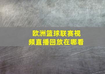 欧洲篮球联赛视频直播回放在哪看