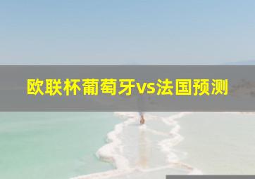 欧联杯葡萄牙vs法国预测