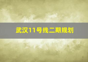 武汉11号线二期规划