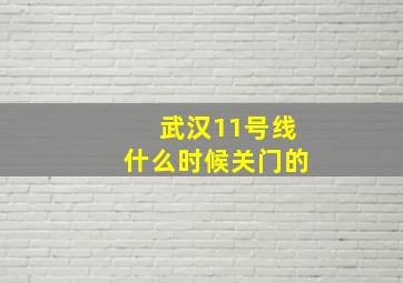 武汉11号线什么时候关门的