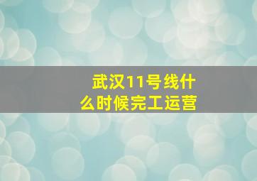 武汉11号线什么时候完工运营