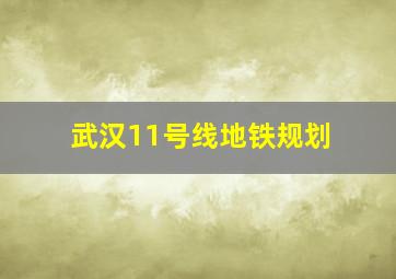 武汉11号线地铁规划